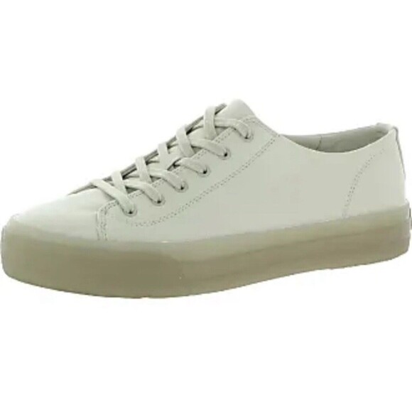 VINCE Women’s Heaton Lace Up Low Rise Casual Leather Sneakers Off White Sz10 New - Picture 1 of 10